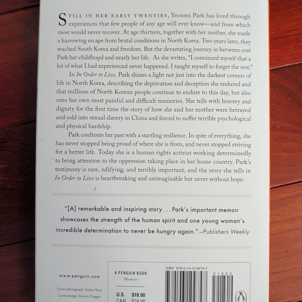 In Order to Live : A North Korean Girl's Journey to Freedom by Yeonmi Park - Picture 4 of 8
